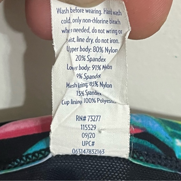 Women’s Croft And Borrow Plus Size Tankini Top Tropical Print Size 3XL - Picture 5 of 12